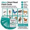 Wildlife Insect Word Flashcards 48Pcs Double-Sided Laminated Point-Reading Early Education Tool for Kids