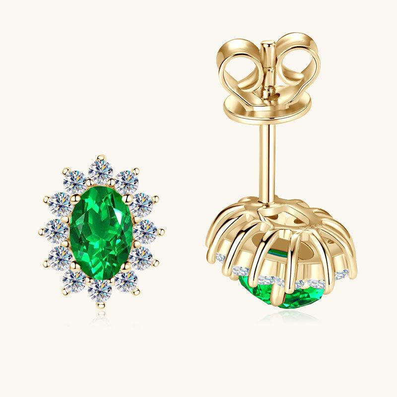 Серебряные серьги-гвоздики Silvere Glam New Snowflake Emerald для женщин с чувством изысканного дизайна, серьги Princess Diana из стерлингового серебра S925