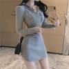 2023 Autumn Sexy Long-Sleeved Zipper Hooded Sweater Dress - Slim, Fashionable, Age-Defying
