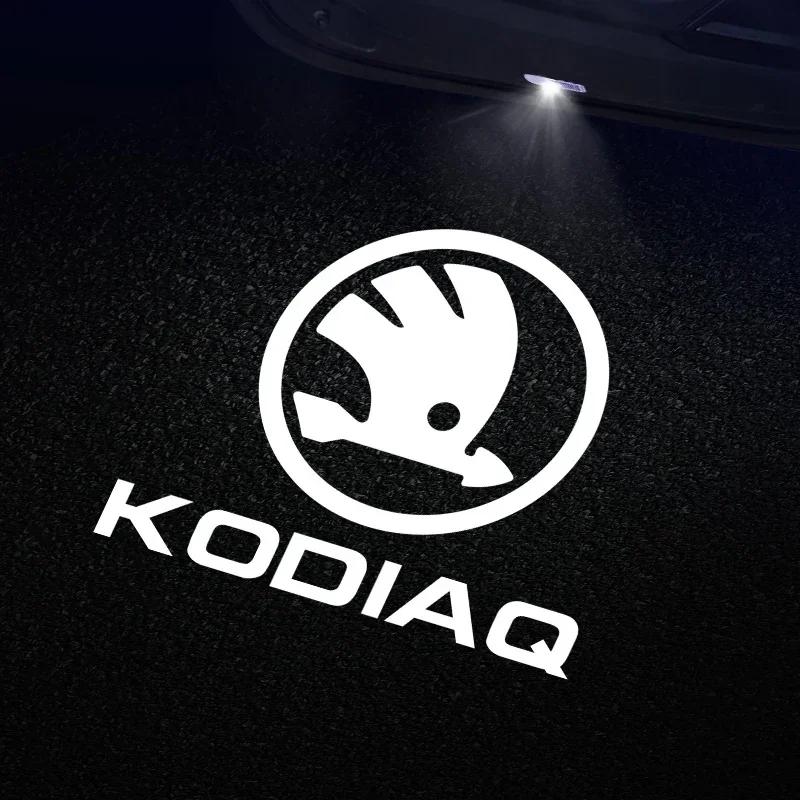2025 New 2pcs LED Car Door Decoration Welcome Lights Projector Lamp For skoda Superb SUPERB Superb Octavia Fabia Roomster Access