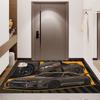 Brown Retro JDM Drift Car Comic Print Area Rug Non‑Slip Rectangular Floor Mat Racing Auto Decor for Gaming Bedroom Living Room