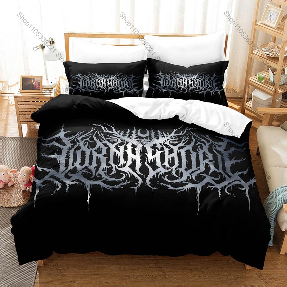 Dark Horror Art Graphic Lorna Shore Extreme Metal Bedding Set Duvet Cover With 2 Pillowcases Teen Metalhead Bedroom Decor