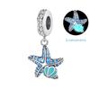 Copper Jellyfish Dolphin Turtle Starfish Shell Luminous Ocean Series Charms Beads Fit 3Mm Original Bracelets Diy Jewelry