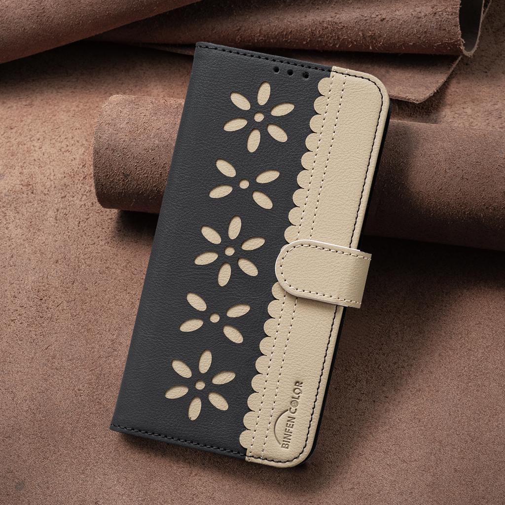 Для Samsung Galaxy A25 5G (Глобальный) (161,0 х 76,5 х 8,3 мм) Кожаный чехол BINFEN COLOR BF36 с цветочным узором, чехол для телефона, кошелек с RFID-блокировкой, подставка