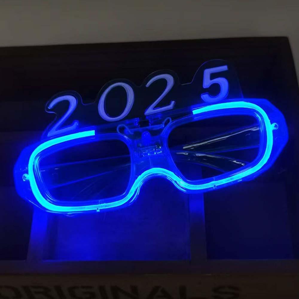 Цифра Буква 2025 Светодиодные Светящиеся Очки Фотографические Украшения Очки для Новогодней Вечеринки Новогодний Подарок
