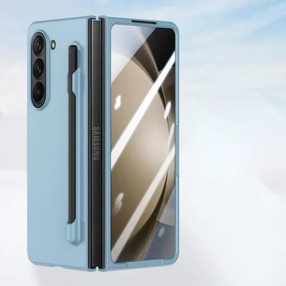 Ultra Thin Matte Solid Color with S Pen Holder Phone Case for Samsung Galaxy Z Fold 7 6 5 Slim Screen Shockproof Protect Cover