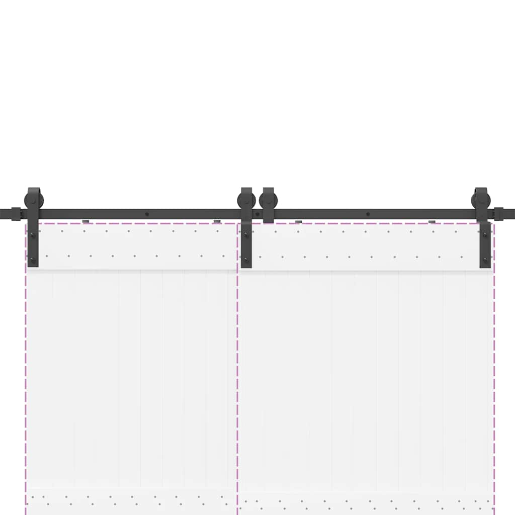 Sliding Door Hardware Set 400 cm Steel Black