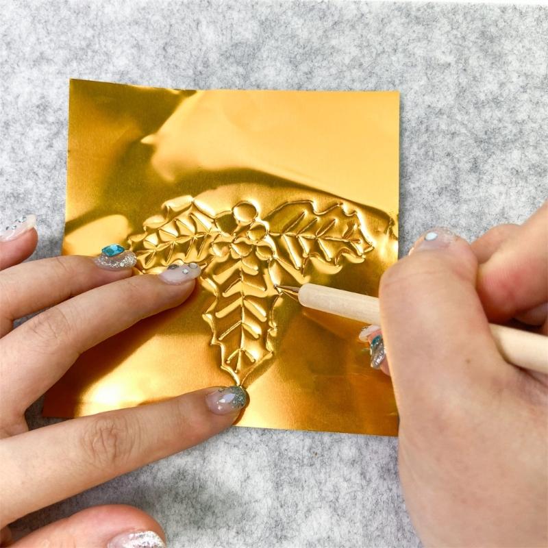 Набор праздничных украшений из фольги ручной работы, тисненые фольгированные рождественские украшения для дома и офиса, рождественская елка