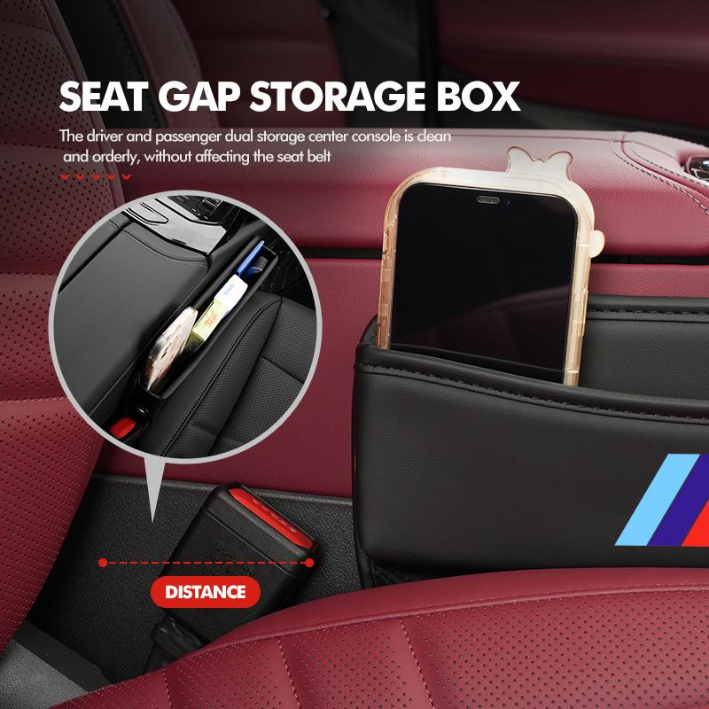 Leather Car Seat Seam Storage Box Phone Wallet Organiser Accessories For BMW E93 F10 F20 F30 F40 F15 F25 F26 F31 F49 F86 M3 M5 HOPDJ1