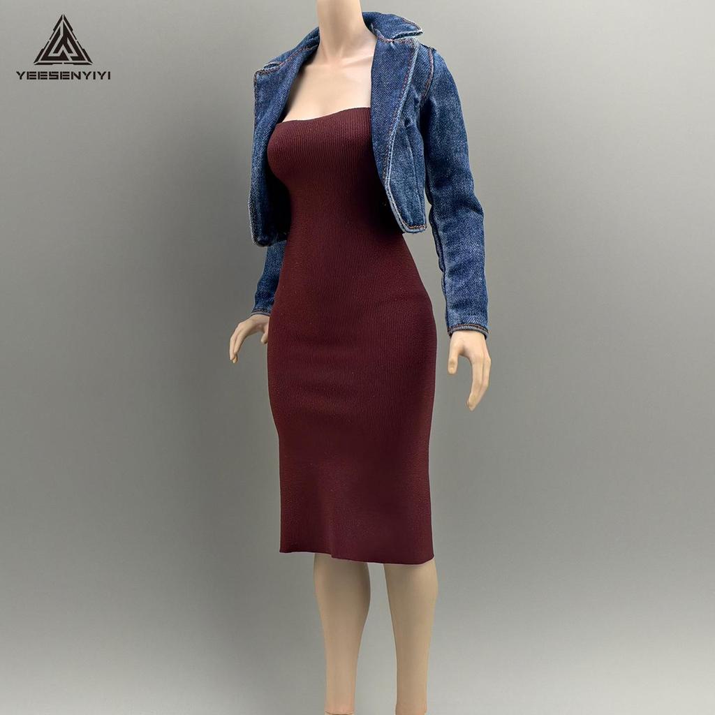 Платье без бретелек с высоким разрезом, эластичное, масштаб 1/6, для BJD куклы - Модель AT210 от VERYCOOL