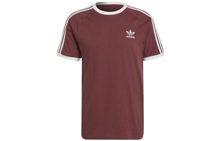 adidas Футболки Мужские Темно-красные С круглым вырезом Умеренный Прямой крой HE9548