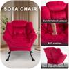 Lazy Chair, Relaxing Chair with Metal Frame and a Side Pocket, Simple Style Comfy Chairs for Bedrooms Living Room Balcony