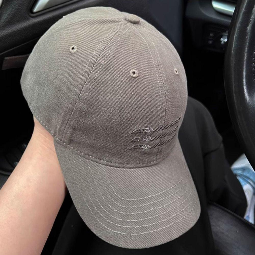 Washable Large Head Circlet Cap Cotton Embroidery Baseball Cap Vintage Duck Tongue Cap Unisex