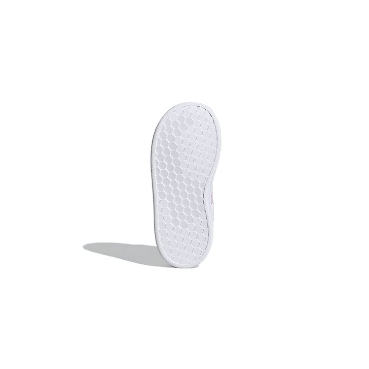 Adidas Grand Court I Белые переливающиеся детские кроссовки Cloud-White Dash-Grey FW1276