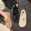 Women Shearling Flats Furry Lambswool Mocasines Mujer Warm Cotton Shoes Ladies Slip On Sheep Fur Lined Loafers Winter