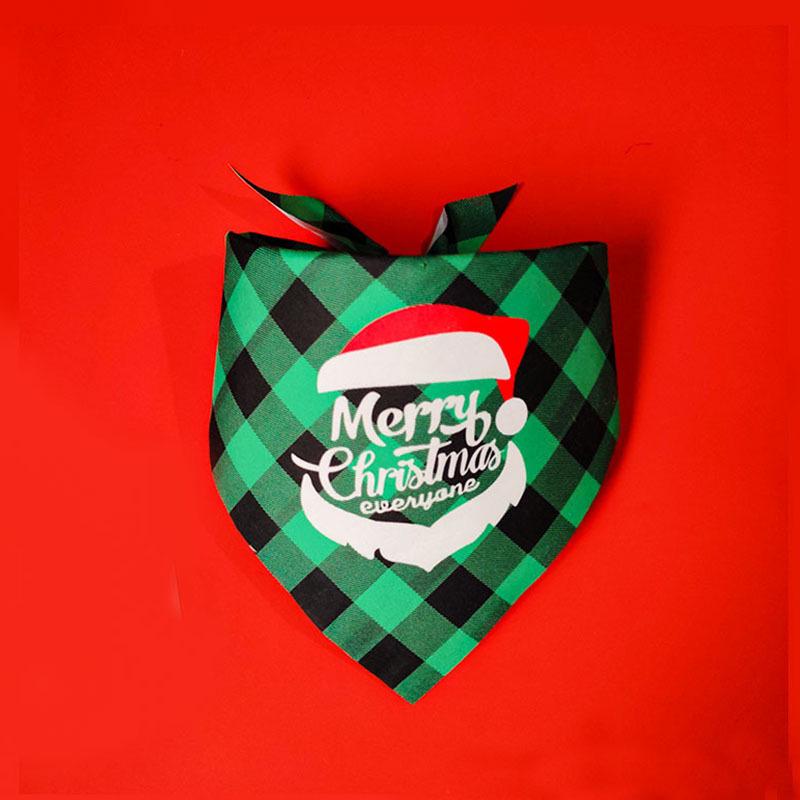 Персонализируемый клетчатый рождественский шарф для домашних животных - персонализированный треугольный нагрудник для собак и кошек