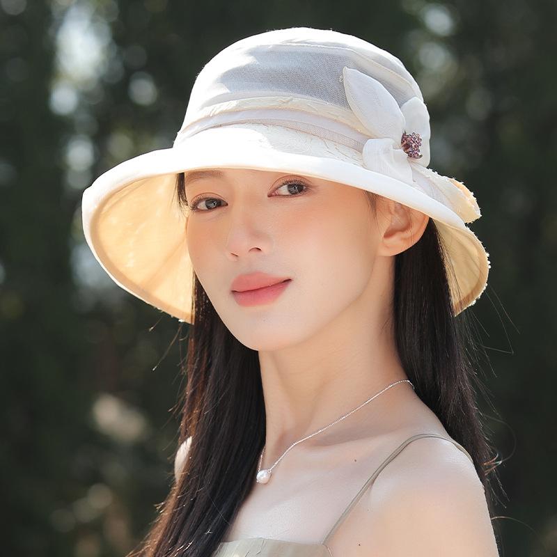 Silk Sun Hat Women'S Summer Sun Protection Hat Women'S Uv Protection Sun Hat Women'S New Bucket Hat Women