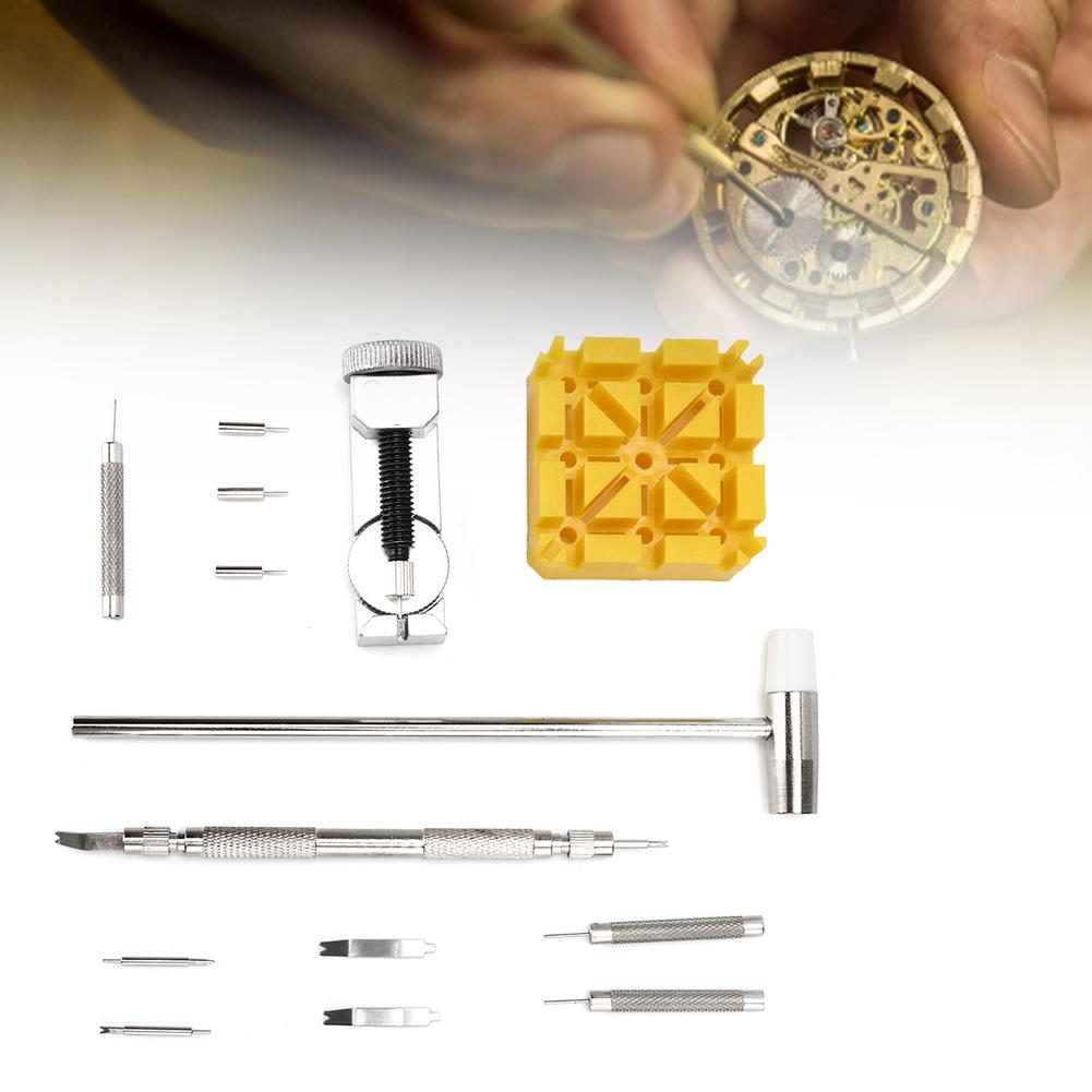 Набор инструментов для ремонта часов из 14 предметов, молоток для часов, набор инструментов для снятия ремешка для часов