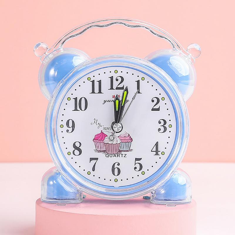 Для спальни, школы, офиса, пластиковый желтый/красный/синий/розовый/оранжевый, новый милый будильник 11,6x10,2 см, удобный