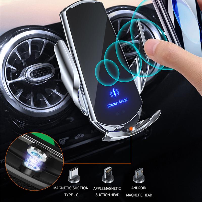 15W Car Wireless Charger Magnetic Automatic Car Mount Phone Holder For iPhone Samsung Xiaomi Infrared Induction QI Fast Charging