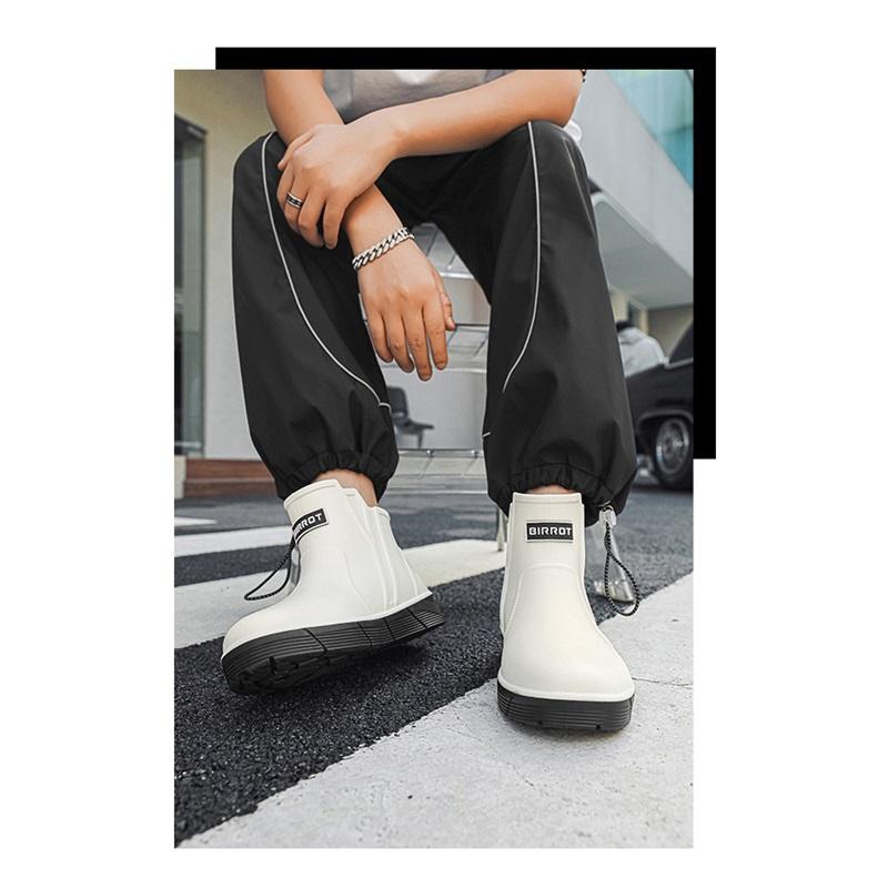 Мужская уличная мода Низкие Нескользящие Водонепроницаемые Ботинки Резиновые сапоги
