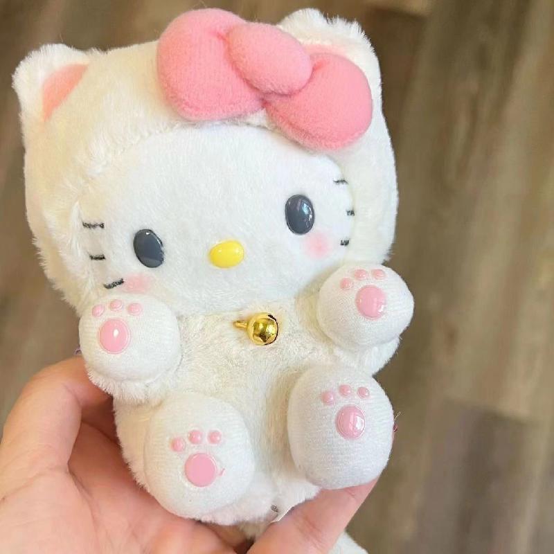 10 см Sanrio Hello Kitty Мультяшная Плюшевая Игрушка Плюшевая Кукла Набитая Подвеска для Школьной Сумки Подарок Маленькое Украшение Плюшевая Девочка Подарок Spotify Premium