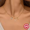 S925 Sterling Silver Charm Necklace Removable Adjustable Accessories Lightning Octagram Zircon Necklace