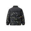 Li Ning Phil Hackett Collaboration Full Print Lapel Loose Short Down Jacket Men Outwear Black AYMT173-4