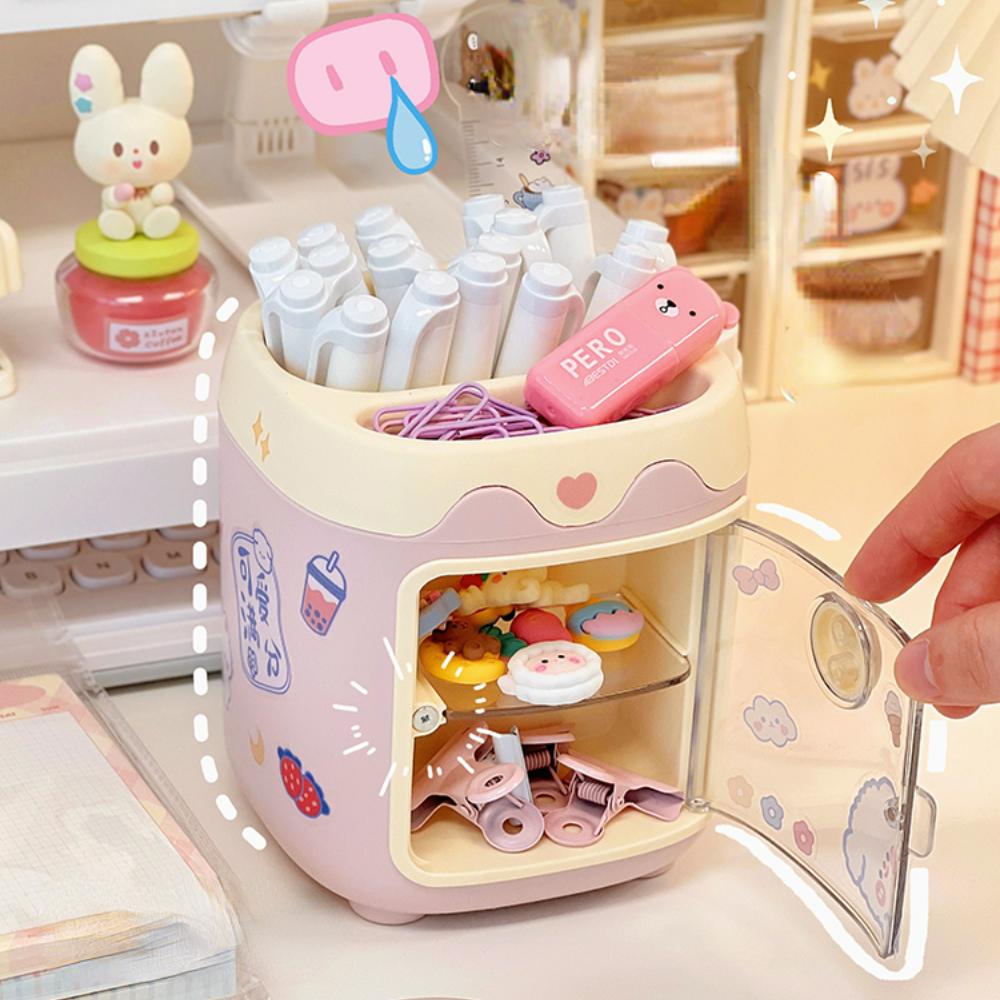 Ins Kawaii держатель для ручек, настольный органайзер, милый мультяшный настольный ящик для хранения канцелярских принадлежностей, офисный дисплей, трубка для хранения, милый пенал