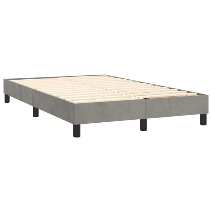 Maison Exclusive - Sommier à lattes de lit et matelas Gris clair 120x200cm Velours