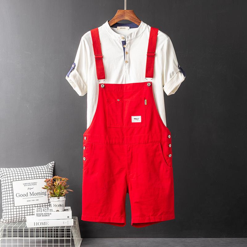 Мужской комбинезон Y2K Bib Shorts Casual Summer Plus Size Suspenders Briges Khaki Black Green