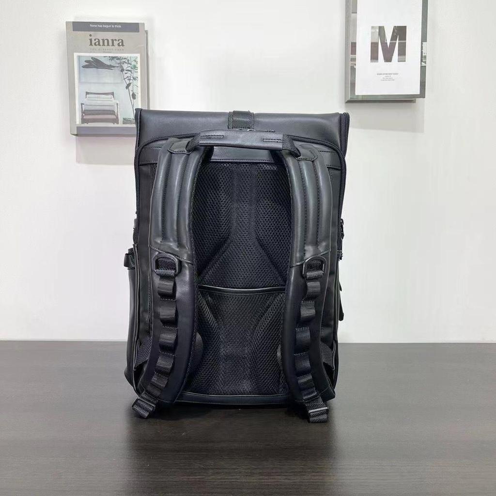 Мужской полностью кожаный водонепроницаемый рюкзак с откидным верхом для бизнеса и путешествий (932759D)