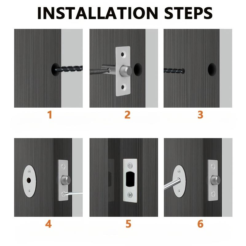 1 шт. Сверхпрочный невидимый дверной замок с ключом - Огнеупорная конструкция из металлической трубы, Прочная задвижка для безопасности для офисных и директорских дверей