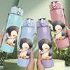 1PC Little Penguin Cute Watercolor Print 750ml Color Plastic Sports Water Bottle Leakproof Flip Straw Lid Suitable for Sports Office Home Use