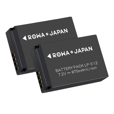 Rowa Japan Совместимый Canon Стандартный Уровень Батареи Оригинальное Зарядное Устройство Увеличенная Совместимая с Canon Батарея LP-E12, 2 Штуки [Проверка PSE], Дисплей,