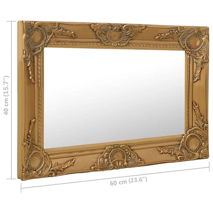 VidaXL Wall Mirror Baroque Style 60x40 Cm Gold 320329