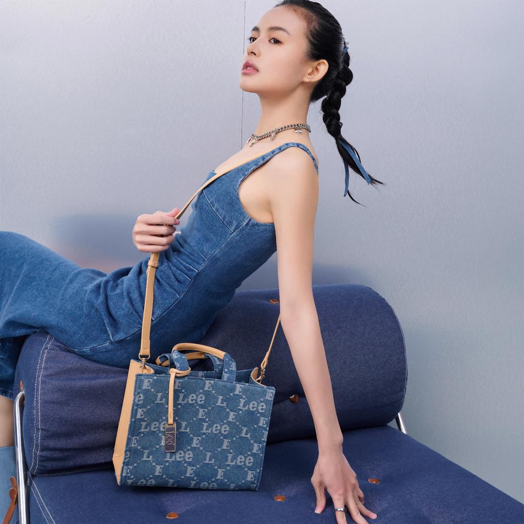 New Lee Fabric Tote Bag, Crossbody Bag, Shoulder Bag, Handbag Small Women's Denim Blue LE240004M-503