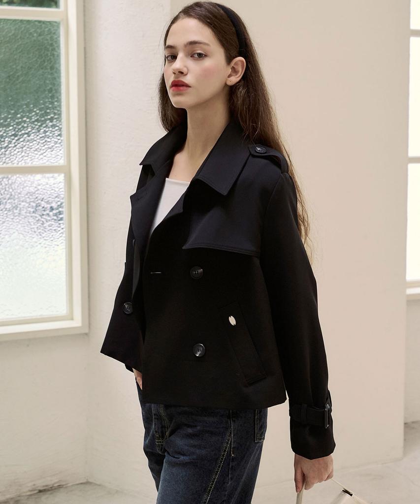 LUSIDA Classic Trench Crop Jacket_2 Colors