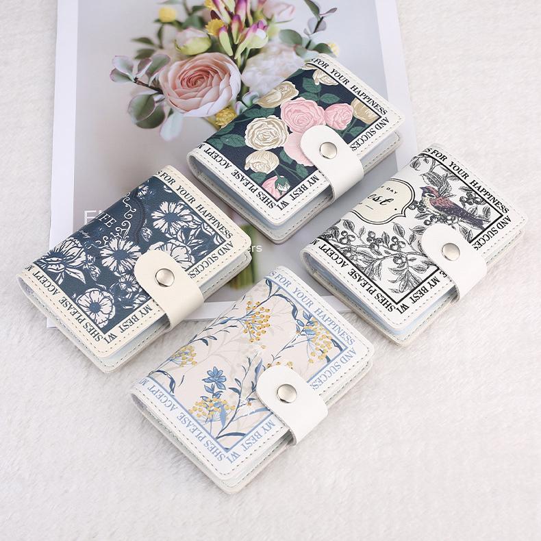 Стиль цветочной живописи, сумки для карточек, красивая картина маслом, чехол из искусственной кожи, IC/ID-карта, банковская карта, держатель для визитных карточек