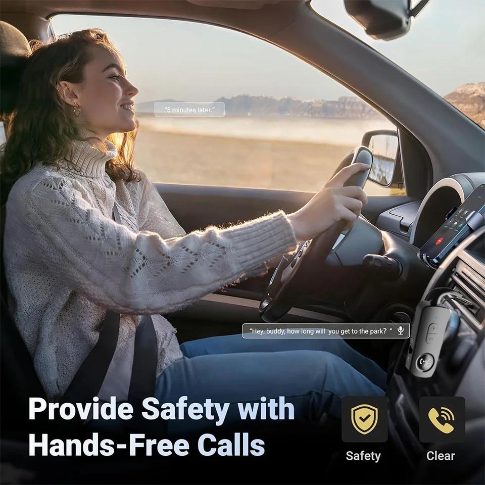 Bluetooth 5,3 аудиоприемник-передатчик 3,5 мм AUX Hi-Fi стерео музыкальный беспроводной адаптер с микрофоном для ПК, ТВ, автомобильные колонки, наушники