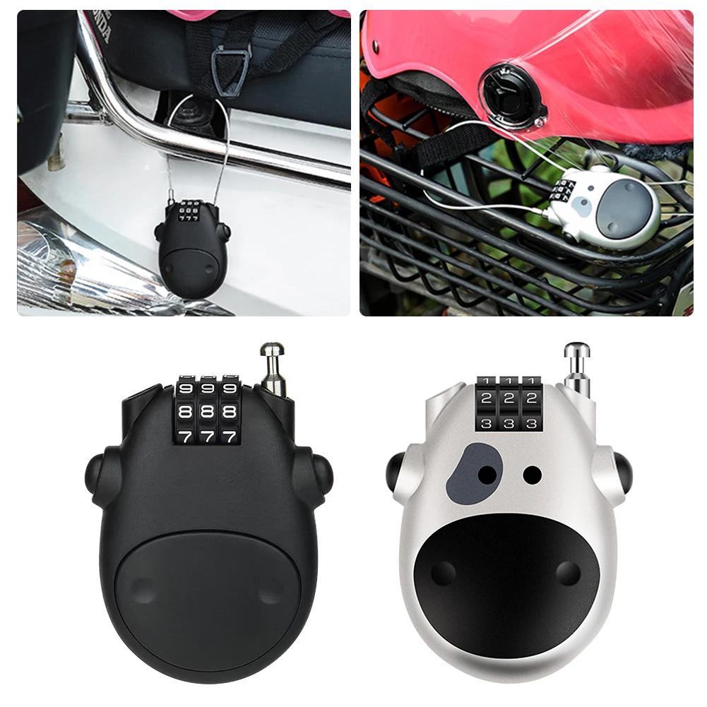 Motorcycle Helmet Telescopic Wire Rope Password Lock Steel Cable Code Lock Suitcase Black Car Sled Helmet Password Lock