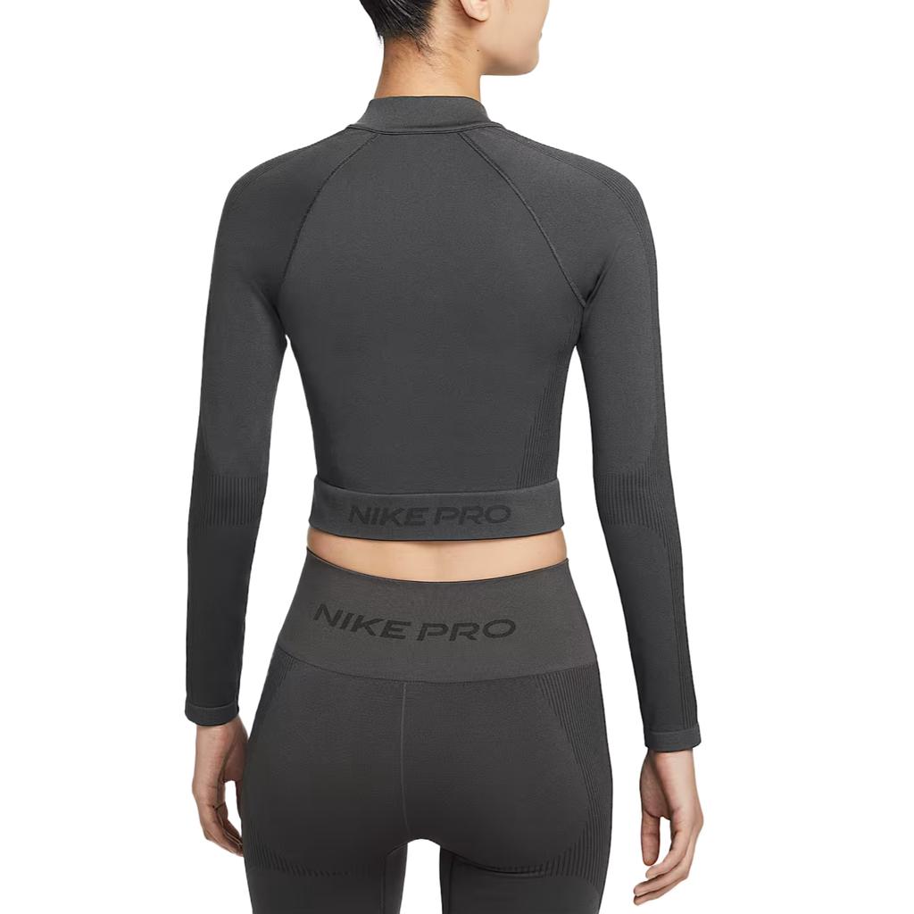 Nike Женский спортивный топ с длинным рукавом Pro Solid, быстросохнущий, для фитнеса, топ IO4467070