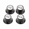 4Pcs Black Volume Control Knobs ABS And Aluminum Control Knobs Replacement  Electric Guitars