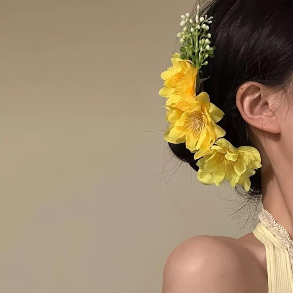 Craftsmanship Simulation Flower Hair Clip Cherry Blossom Headdress Hair Accessory