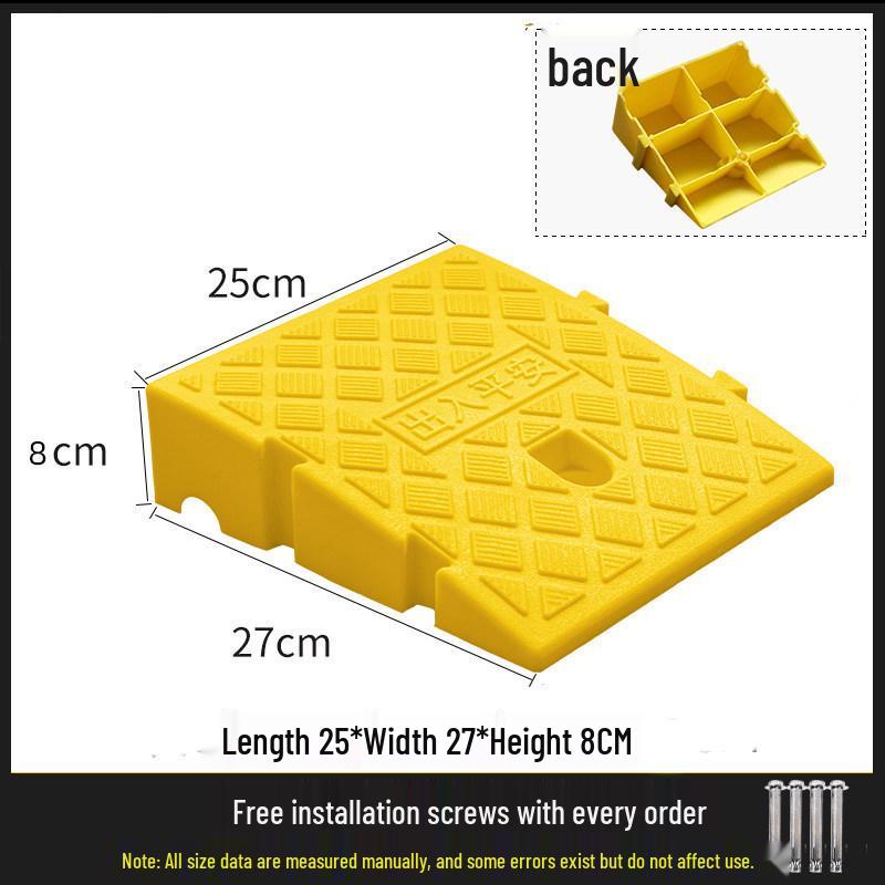 Car Curb Ramp: Plastic Step Pad for Sill, Edge, or Slope, Ideal for Uphill Climbing and Speed Bump Triangle Pad
