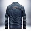 Denim Jacket Men Turn Down Collar Casual Outerwear Jacket Blue Denim Coats
