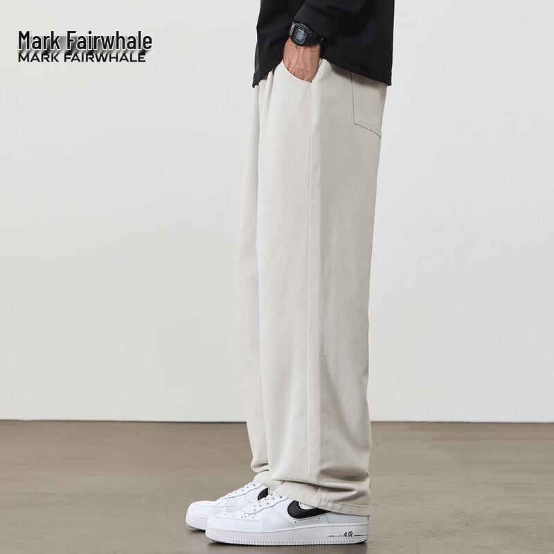 Mark Fairwhale Men's Solid Casual Straight-Leg Pants