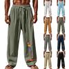 Men's Parrot Print Breathable Cotton Linen Loose Casual Sports Pants
