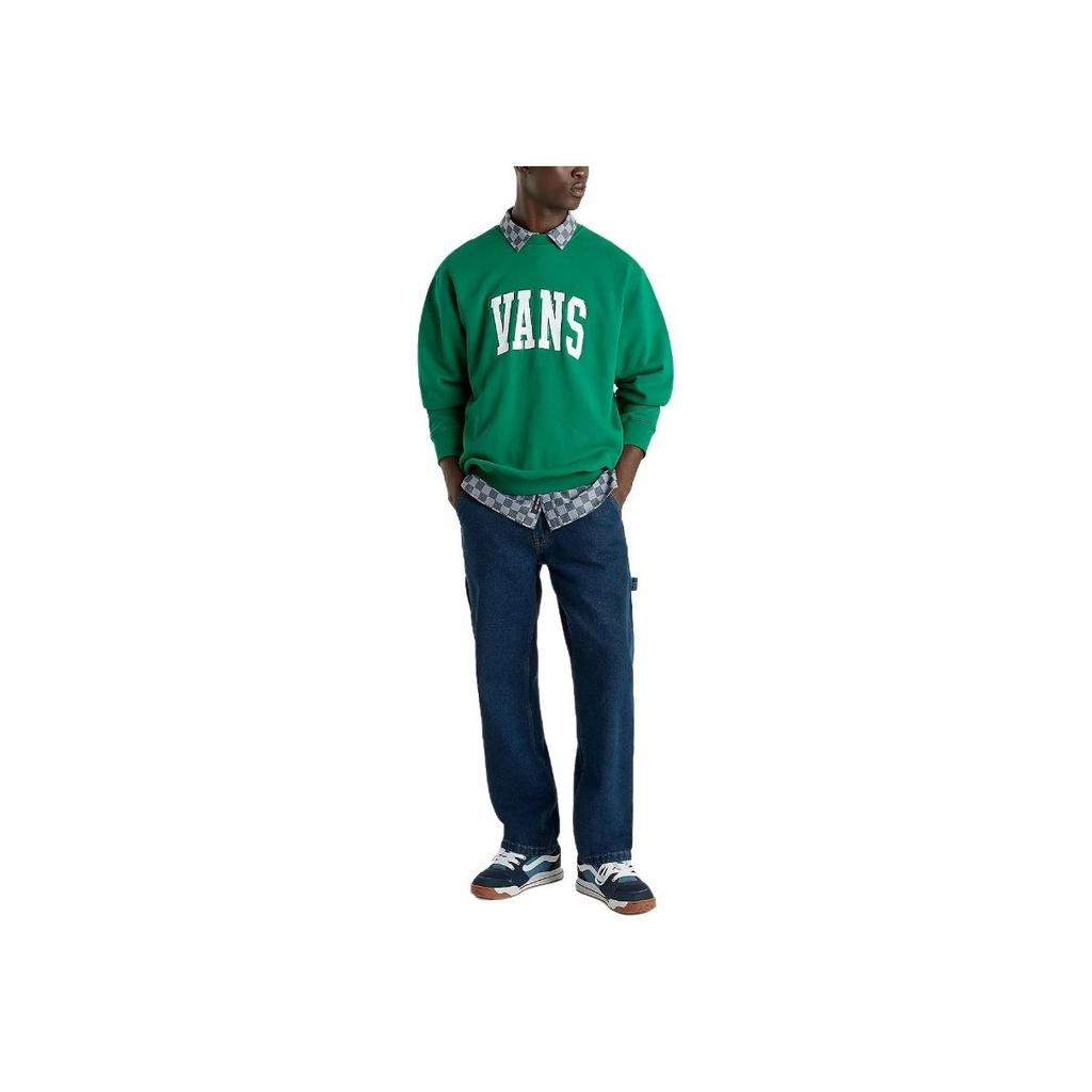 Vans Оригинальные стандарты свободного кроя с круглым вырезом и надписью College Sweatshirt Мужская толстовка зеленая VN000HP7J5F