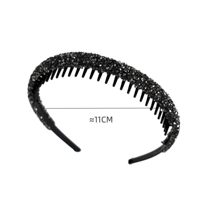 Нескользящие обручи для волос, женские эластичные повязки на голову с зубцами для женщин, блестящие роскошные обручи для волос